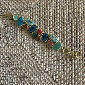 Jilzarah multicolor cobble stone bracelet